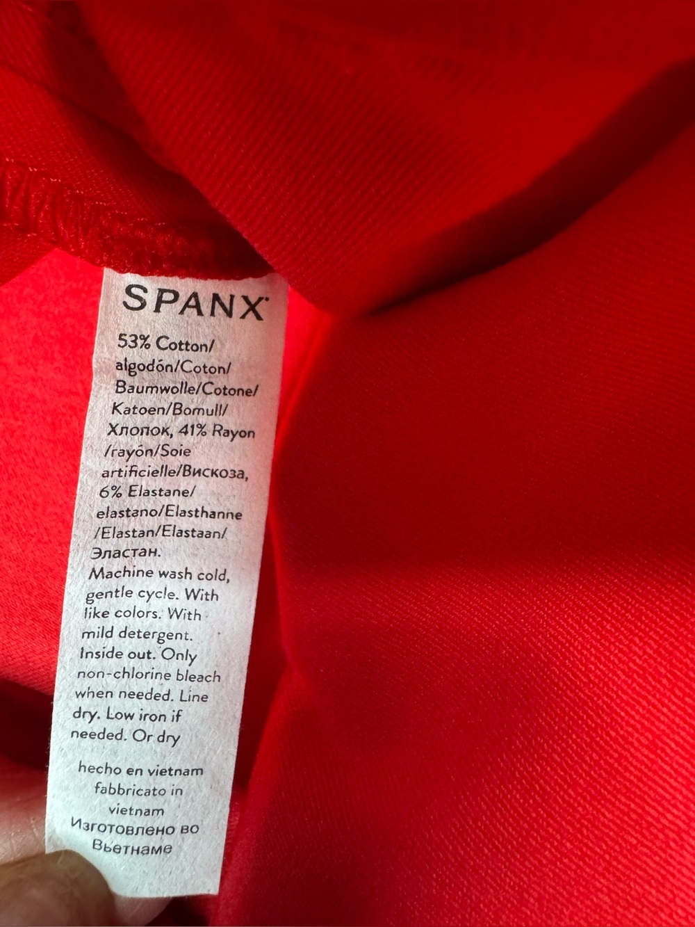 SPANX On The Go True Red Slim Straight Ponte Pants Womens Medium Tall 20365T NWT - Picture 8 of 13